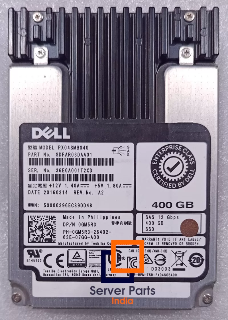 Dell 0GM5RD 400GB 12G SAS SSD Drive