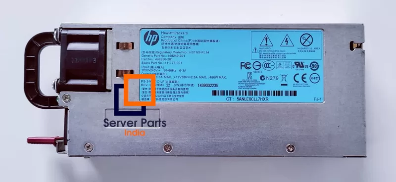 HP 499249-001 460Watts Hotplug Power Supply