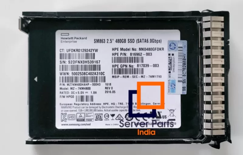 HPE 816962-001 480GB SSD Enterprise SATA Drive