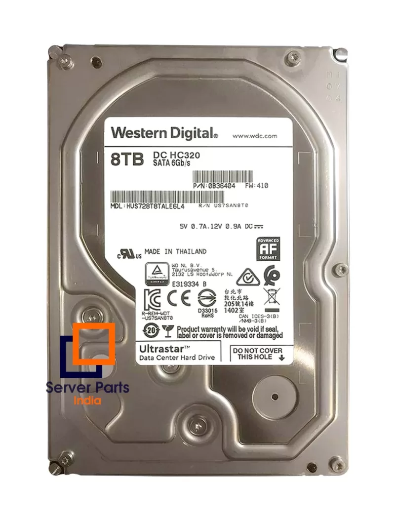 Western Digital UltraStar 8TB Enterprise SATA HDD DC HC320