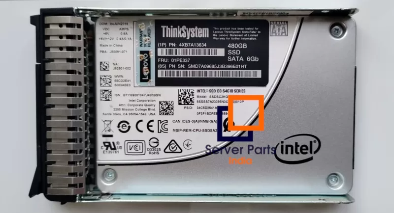 Lenovo Intel 4XB7A13634 480GB SSD Enterprise SATA Drive in India