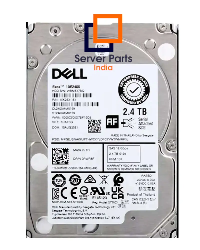 Dell 2.4TB 12Gbps 10K 2.5-inch SFF SAS HDD